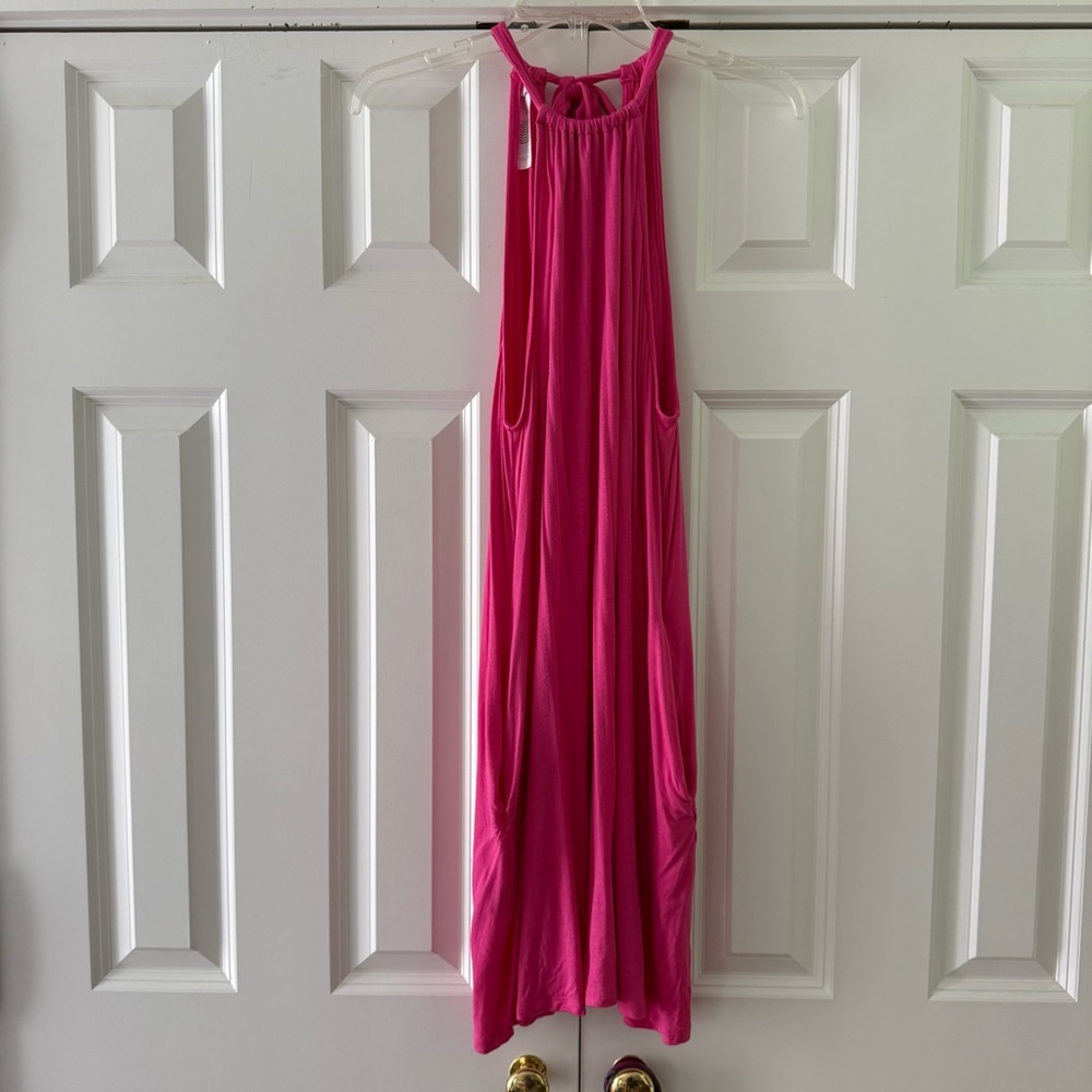 ⭐️ La Blanca Hot Pink Halter Maxi Dress